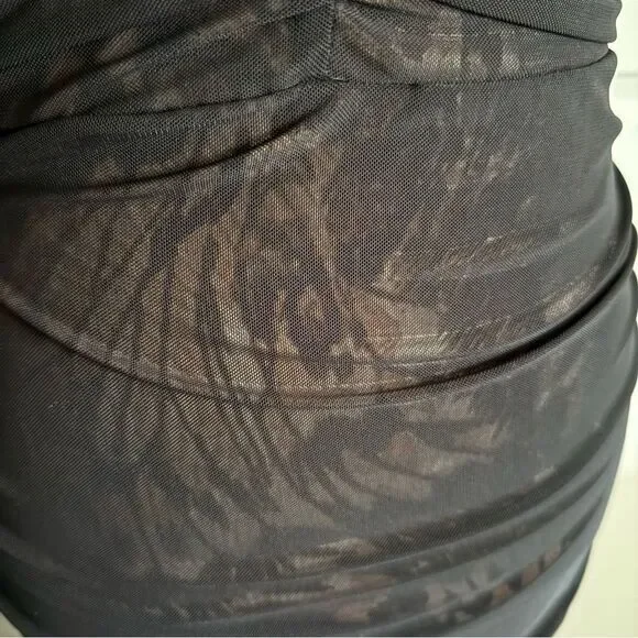 AFRM Signature Mesh Knit Shirred Bodycon Midi Party Dress Size S - Picture 4 of 11